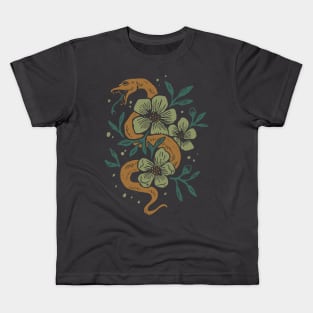 Abstract Mid Century Snake Flowers Kids T-Shirt